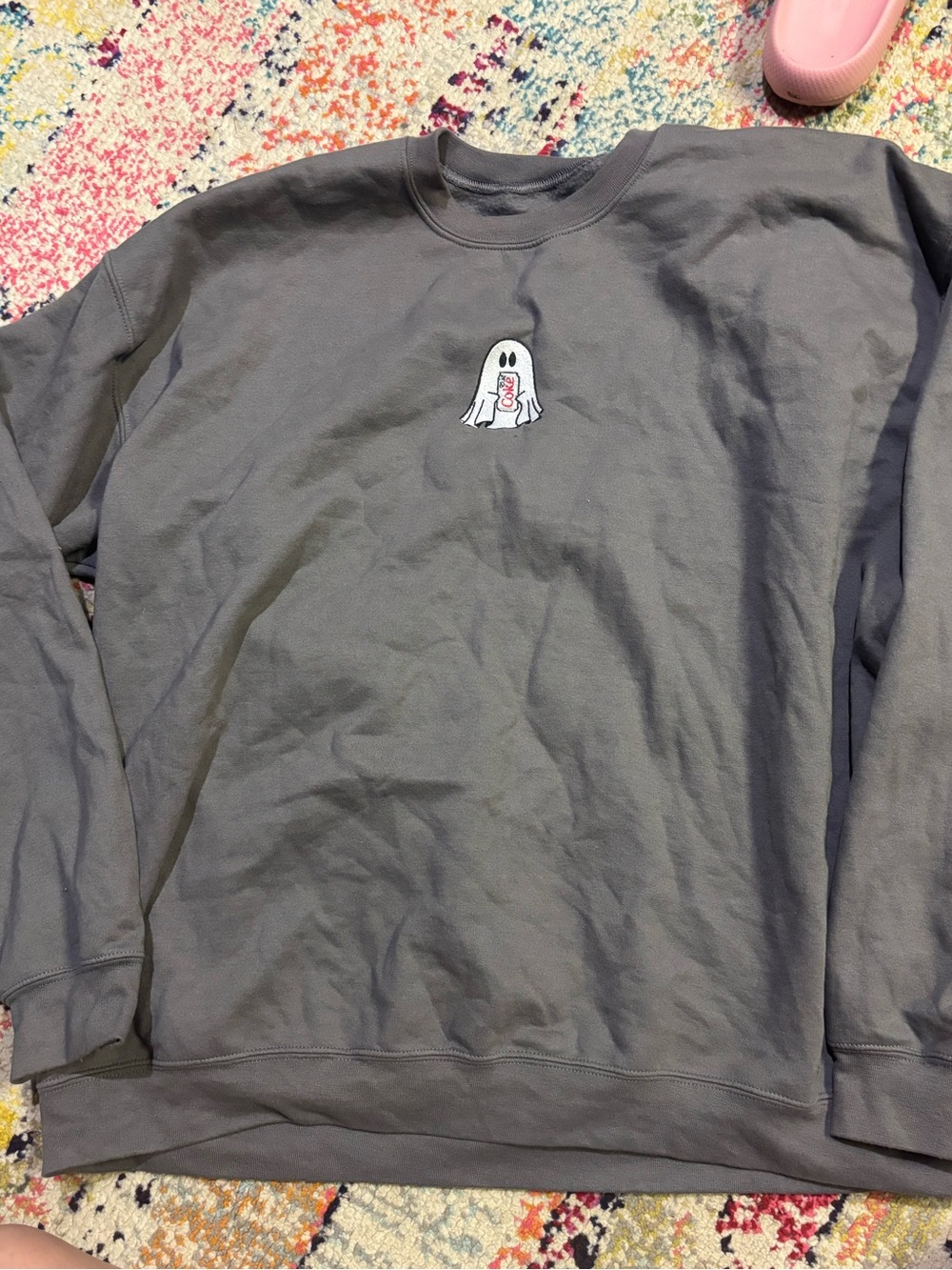 Ghost Graphic Crewneck Sweatshirt - Gray